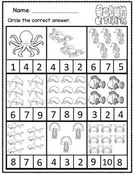 ocean theme writing and math differentiated worksheets and activities