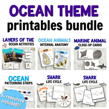 Preview of Ocean Theme Bundle for Montessori Classrooms or Science Centers