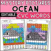 Ocean Theme CVC Words Practice Coloring Pages Editable Worksheets