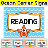 Ocean Theme Centers Signs - Editable Under the Sea Classro