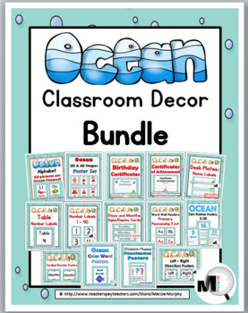 Preview of Ocean Theme Classroom Decor Bundle