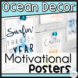 Ocean Theme Classroom Decor Motivational Posters - Calm Wa