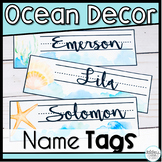 Ocean Theme Classroom Decor Name Tags - Calm Under the Sea Decor