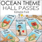 Ocean Theme Classroom Hall Passes - Editable! Ocean Theme Decor
