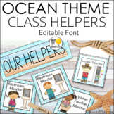 Ocean Theme Classroom Helpers Job Cards Editable! - Ocean 
