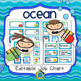 Ocean Theme Classroom Job Chart (Editable)