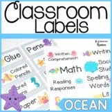 Ocean Theme Classroom Labels for Organization
