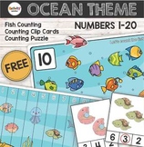 FREE - Fish in Aquarium/Ocean Theme with Clip Cards for Co