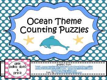 Preview of Ocean Theme Counting Puzzles (#'s 1 - 5)