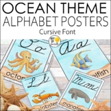Ocean Theme Cursive Alphabet Posters | Ocean Theme Classro