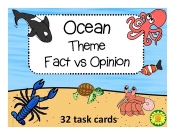 Preview of Ocean Theme Fact vs Opinion Task Cards