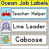 Editable Classroom Jobs Labels - Ocean Theme Decor