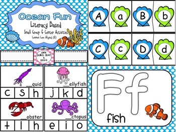 Preview of Ocean Theme Literacy Small Group and Center Activites