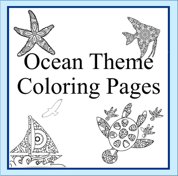 Preview of Ocean Theme Mandala and Designs Coloring - 50 Ocean Theme Coloring Pages