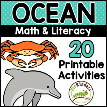 Preview of Ocean Theme Math & Literacy Preschool Activities Pre-K Kindergarten
