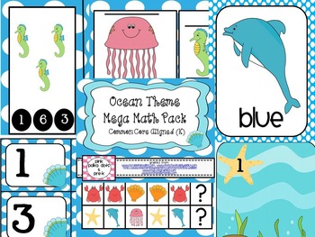 Preview of Ocean Theme Mega Math Pack ~ Number Recognition, Counting, Patterns & More!