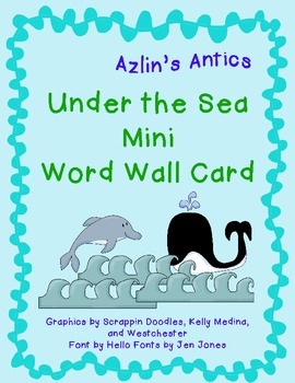 Preview of Ocean Theme Mini Word Wall Card