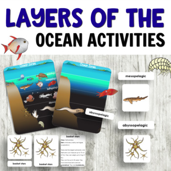 Preview of Ocean Theme: Ocean Layers Montessori Activities
