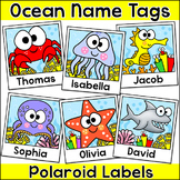 Ocean Theme Polaroid Student Name Tags - Editable Under th