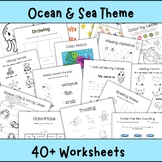 Ocean Theme Preschool Worksheets with Math and Literacy Focus