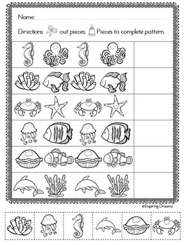 ocean theme printable math worksheets by inspiring dreams tpt