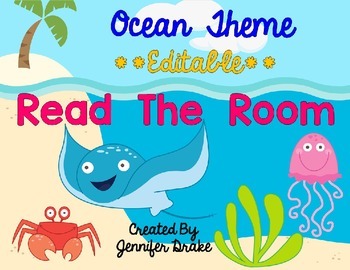 Preview of Ocean Theme Read the Room EDITABLE