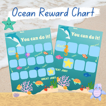 Preview of Ocean Theme Reward Chart For Motivation and Good Behaviour Management