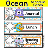 Ocean Theme Editable Schedule Cards - Under the Sea Classr