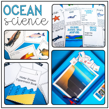 Preview of Ocean Theme Science Unit: Wave Erosion Experiment, Ocean Zones, and Animal Facts