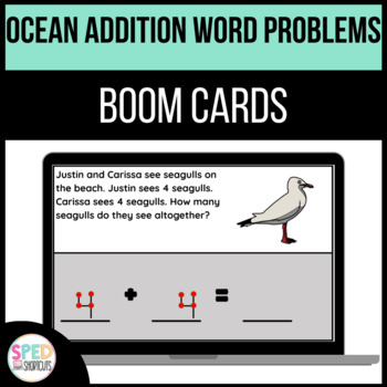 Preview of Ocean Theme | Single Digit Addition Word Problems | BOOM™ Cards 