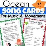 Ocean Theme Music and Movement Song Cards and Fingerplays