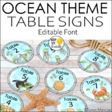 Ocean Theme Table Signs - Editable! - Ocean Theme Classroom Decor