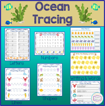 Ocean Tracing, Pre-Writing, Writing Practice by ZayZee's Classroom