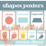 Ocean Theme Under The Sea 2D and 3D Shapes Posters