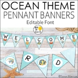 Ocean and Beach Theme Pennant Banners  - Calming Editable 