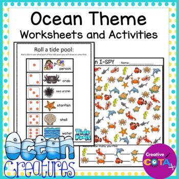 Ocean Theme Writing and Math Differentiated Worksheets and Activities