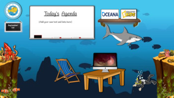 Preview of Ocean Themed Animated Virtual Google Classroom