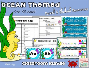 Ocean Themed Classroom Bundle by Teacher's Lounge | TPT