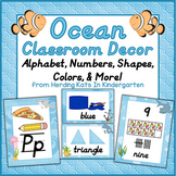 Ocean Classroom Decor with D'Nealian Type Font