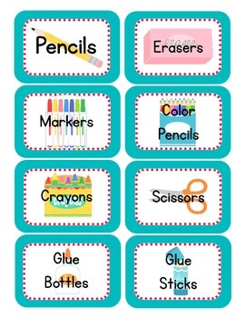 Ocean Themed Classroom Supply Tags by Gracelee Designs | TpT