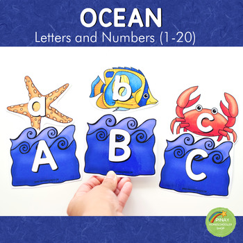 Preview of Ocean Themed Letter and Number Cards
