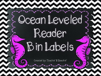 Preview of Ocean Themed Leveled Reader Labels (Chevron Collection)