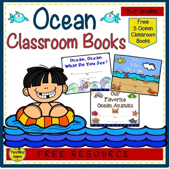 Preview of Three Ocean Themed Student Writing Classroom Books {FREE}