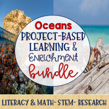 Preview of Ocean Themed Makerspace Project Based Learning and Enrichment Task Card BUNDLE 