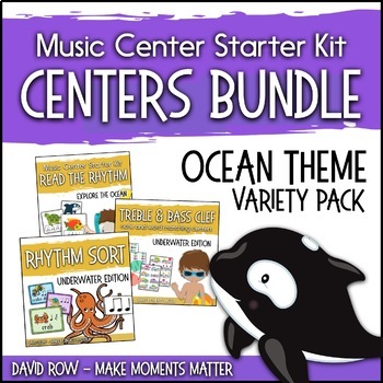 Preview of Ocean Themed Music Center Starter Kit - Variety Pack Bundle
