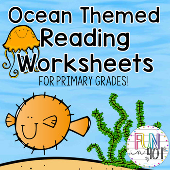 common core ocean themed reading and writing worksheets for kindergarten