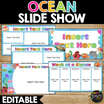 Preview of Ocean Themed SLIDE SHOW | Editable | Google Slides Presentation | Tent