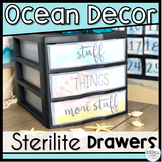 Ocean Themed Sterilite Drawer Labels Editable - Calm Under