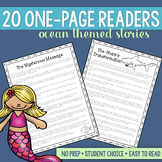 Ocean Themed Story Readers | 20 One Page Fiction Ocean The
