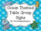 Ocean Themed Table Group Signs
